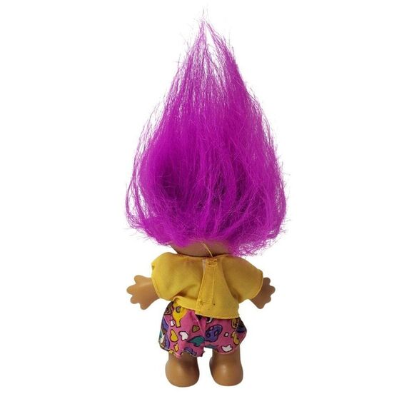 Vintage Russ Troll Doll "I'm A Big Brother" Purple Hair Retro #18434 90s Toy - Picture 3 of 5